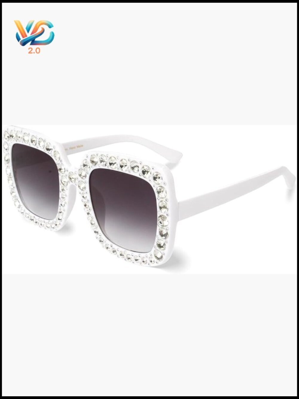 Extra Large Square Rhinestone Sunglasses Bling Sparkly Concert Shades Retro